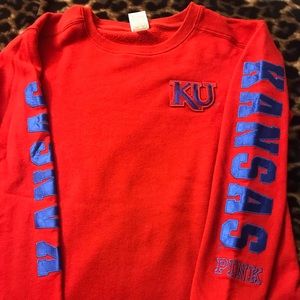 Pink - KU sweatshirt - Red/Blue - Sz. S